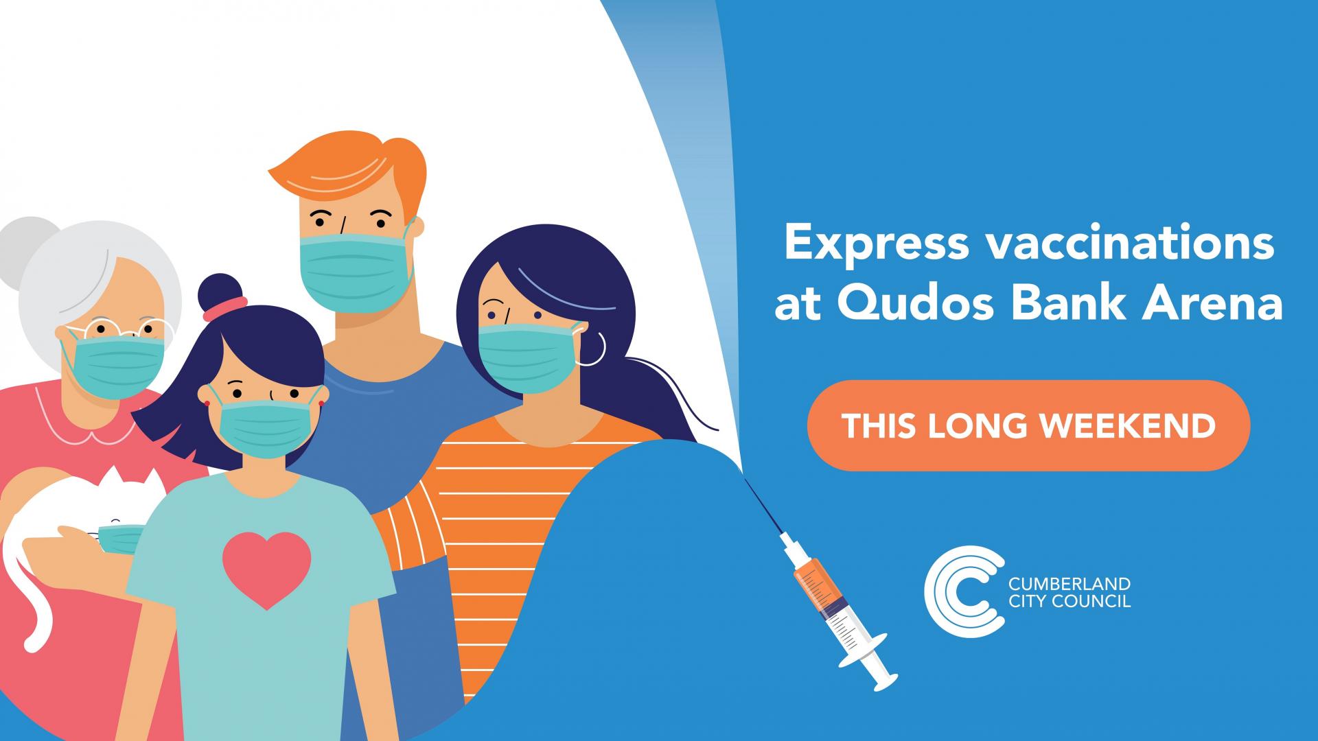 express vaccinations Qudos Bank Arena with Cumberland City Council