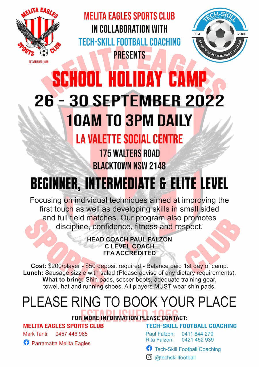 Melita Eagles Football Clinic Maltese Community Council of NSW