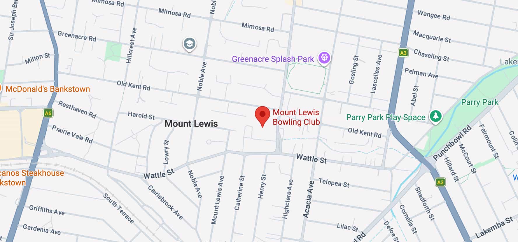 Map Mount Lewis Bowling Club Map - meeting place for Maltese of Bankstown group