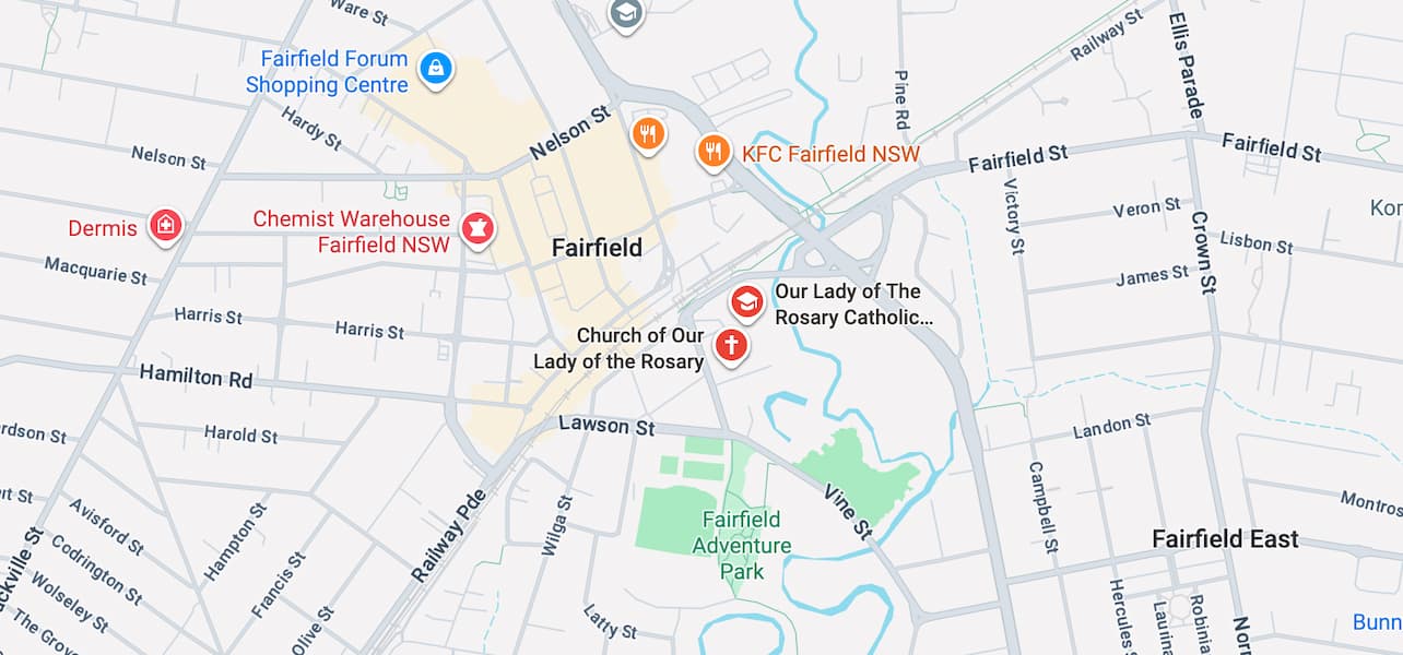 Map of Our Lady of the Rosary Fairfield - Fairfield Maltese Seniors